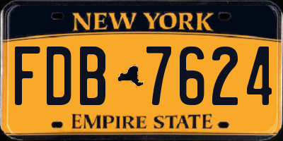 NY license plate FDB7624