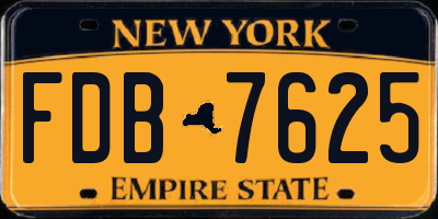 NY license plate FDB7625