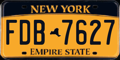 NY license plate FDB7627