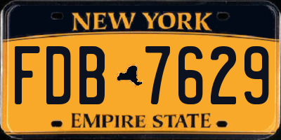 NY license plate FDB7629