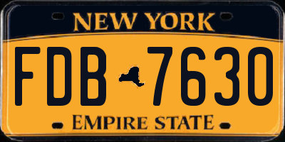 NY license plate FDB7630