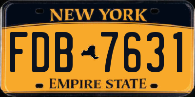 NY license plate FDB7631