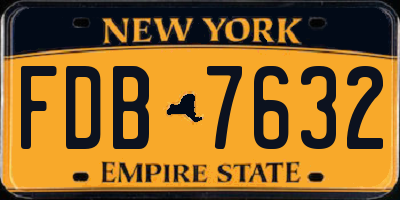 NY license plate FDB7632
