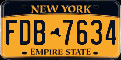 NY license plate FDB7634