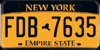 NY license plate FDB7635