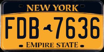 NY license plate FDB7636