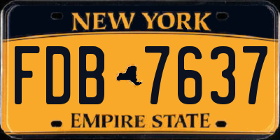 NY license plate FDB7637