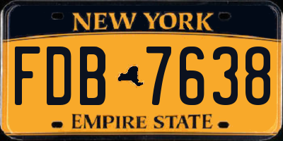 NY license plate FDB7638