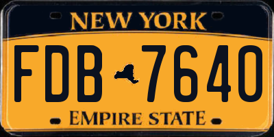 NY license plate FDB7640