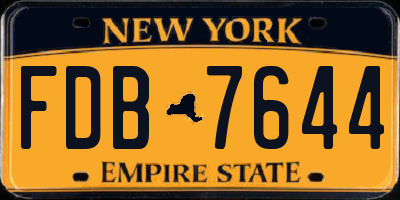 NY license plate FDB7644