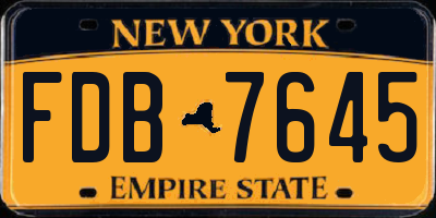 NY license plate FDB7645