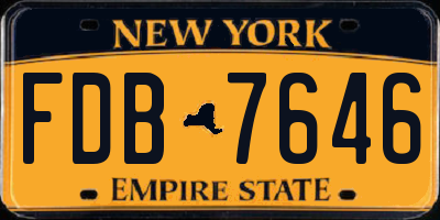 NY license plate FDB7646