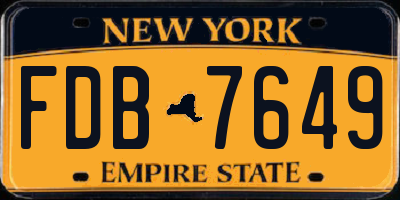 NY license plate FDB7649