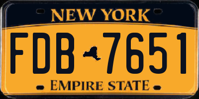 NY license plate FDB7651