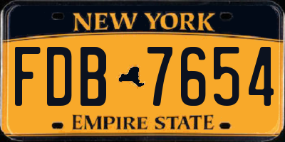 NY license plate FDB7654