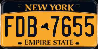 NY license plate FDB7655