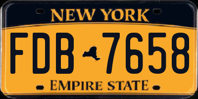 NY license plate FDB7658