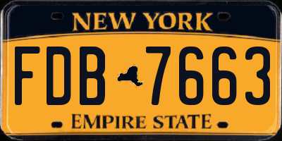 NY license plate FDB7663