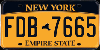 NY license plate FDB7665