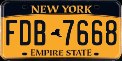 NY license plate FDB7668