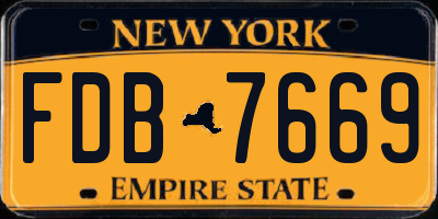 NY license plate FDB7669