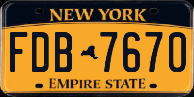 NY license plate FDB7670