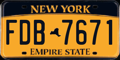 NY license plate FDB7671