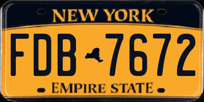 NY license plate FDB7672
