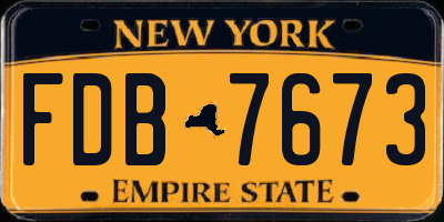 NY license plate FDB7673
