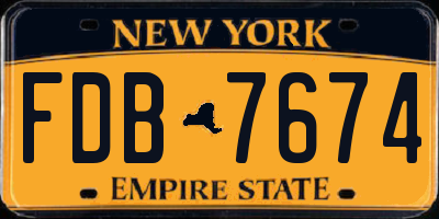 NY license plate FDB7674