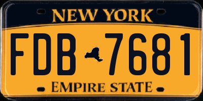 NY license plate FDB7681
