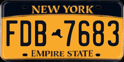 NY license plate FDB7683