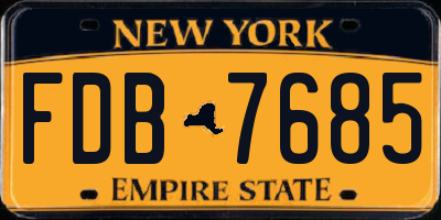 NY license plate FDB7685