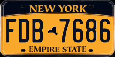 NY license plate FDB7686