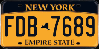 NY license plate FDB7689