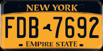 NY license plate FDB7692