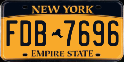 NY license plate FDB7696