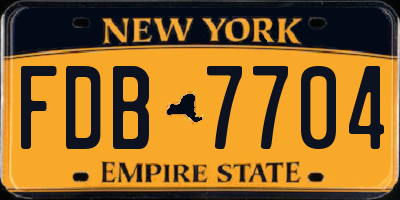 NY license plate FDB7704