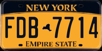 NY license plate FDB7714