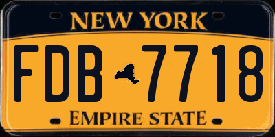 NY license plate FDB7718