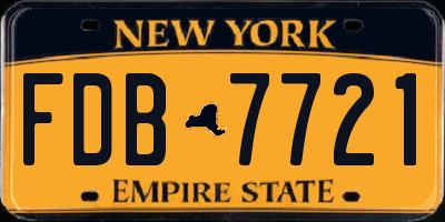 NY license plate FDB7721