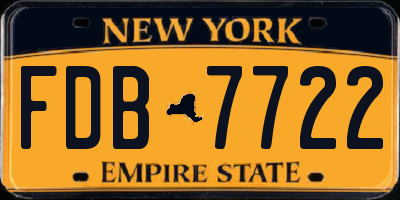 NY license plate FDB7722