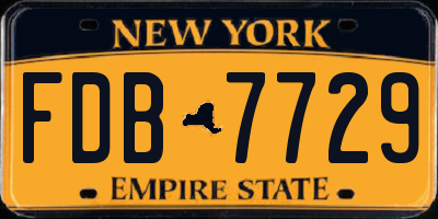 NY license plate FDB7729