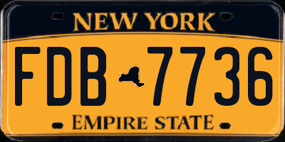 NY license plate FDB7736