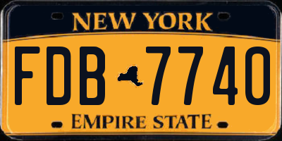 NY license plate FDB7740
