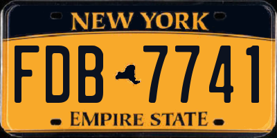 NY license plate FDB7741