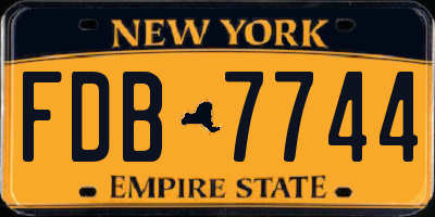NY license plate FDB7744
