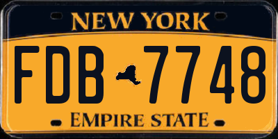 NY license plate FDB7748