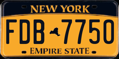 NY license plate FDB7750