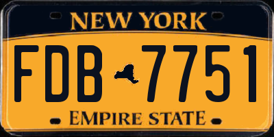 NY license plate FDB7751